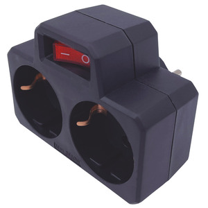 Double black <b>adapter</b> with <b>switch</b> 250V 16A (GSC103000027) - Product Image 1