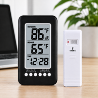 Kabelloser Innen- und Außenthermometer Digitaler Temperaturmonitor Uhr mit Fernsensor 100M Max Min Speicher