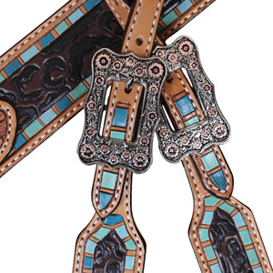 ชุดแทคแบบตะวันตกสำหรับงานหนักเข็มขัดหนังกว้างบังเหียนม้าแบบตะวันตกเครื่องมือลายเสือดาว - Product Image 5