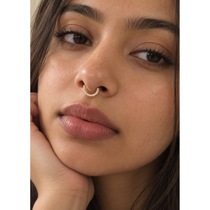 Anneau de septum en titane pavé 16G avec pierres de zircon pour bijoux de piercing d'oreille - Product Image 4