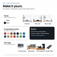Machine de Pilates Reformer Demi-Tourneuse en Aluminium de Haute Qualité avec Barre de Repose-Pieds 7 Positions et Appui-Tête Réglable pour Studio de Fitness