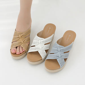 [JSHOE] Minimal chic Fashion Item Meluni Action Leather Cowhide Punching Platform Mule Slippers Women's Slippers - Product Image 6