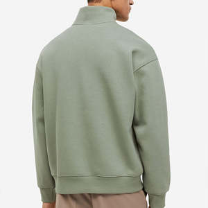 Sudadera de Algodón Negra Personalizada Más Vendida al por Mayor, Sudaderas con Cierre de Cremallera de un Cuarto para Hombre - Product Image 2