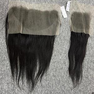 Fermeture de cheveux humains droits naturels 100% et extension de cheveux de trame de peau brute non traitée frontale d'un seul donneur - Product Image 3