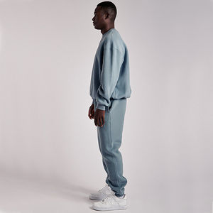 Unisex Customizable 100% Cotton <b>Crewneck</b> Sweatsuit Plus Size Sweatshirt Pant with Private Logo Label From China - Product Image 2