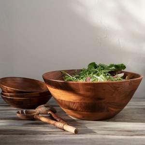 High-End Wooden <b>Large</b> <b>Salad</b> <b>Bowl</b> | Artisan Handmade | OEM/ODM Factory Price - Product Image 2