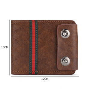 Dernier portefeuille en cuir pour homme, portefeuille en PU, portefeuille personnalisé à double pliage, portefeuille simple à double bouton - Product Image 3