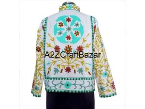 เสื้อแจ็คเก็ตบอมเบอร์สำหรับผู้หญิง ลายปักดอกไม้แบบอินเดีย ผ้าดั๊ก บุด้วยใยฝ้าย เป็นมิตรกับสิ่งแวดล้อม เหมาะเป็นของขวัญ - Product Image 5