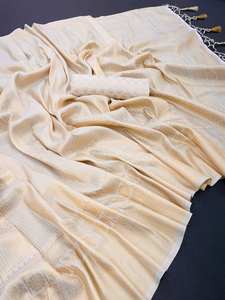 Sari de piel sintética de seda Georgette de alta calidad para mujer, encaje elegante tradicional suave, fiesta de boda de invierno, indio pakistaní - Product Image 6