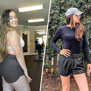 Short de course pour femme avec poches zippées Short de sport athlétique à taille haute - Product Image 6