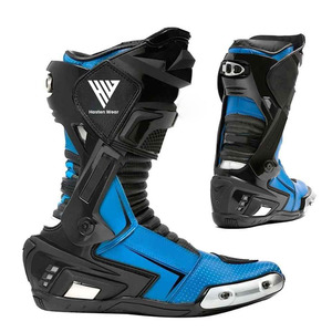 Chaussures de moto de course unisexes les plus vendues, style sportif, bottes de moto en cuir respirantes à la cheville pour l'été, imprimées pour motard - Product Image 1