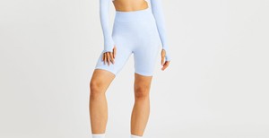 Short de fitness taille haute sur mesure pour femme léger et confortable avec meilleur matériau respirant réglable élastique - Product Image 2