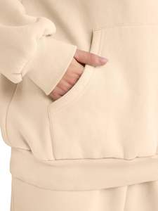 Apricot <b>Womens</b> 2 Piece Outfits Lounge Hoodie Sweatsuit Sets Oversized Sweatshirt Baggy Fall Fashion Sweatpants with Pockets - Product Image 6