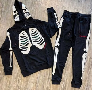 ชุดวอร์มผ้าฝ้ายพิมพ์ลายเฟรนซ์เทอร์รี่ชุดวอร์มและมีฮู้ดชุดสตรีทแวร์ซักกรดชุดออกกำลังกาย - Product Image 5