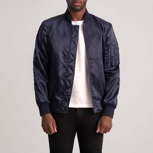 Blouson Bomber MA-1 Bleu Imperméable Zippé Vintage Streetwear Motif Brodé XS Printemps Décontracté Aviateur Spandex - Product Image 3