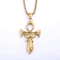 Collar con Colgante Cruz Ankh Retro de Acero Inoxidable, Colgante de una Sola Cara para Hombres y Mujeres, Joyería Urbana al por Mayor