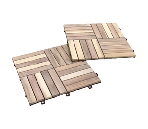 Dalles de sol en bois d'acacia contemporaines, imperméables, antidérapantes, à emboîtement, pour usage extérieur - Product Image 6