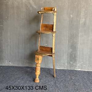 Étagère à livres pliable en fer et bois de style traditionnel en laiton FTD pour la maison, le bureau et le salon - Product Image 5