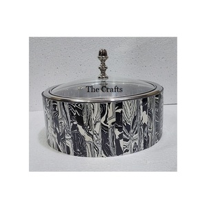 Olla caliente para servir alimentos de diseño ventajoso en cazuelas de madera y fregona, olla caliente con tapa de vidrio - Product Image 4