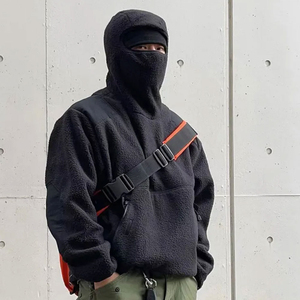 Ventes chaudes, tendance de l'hiver, cagoule à fermeture éclair, style streetwear, masque de ninja, pull moelleux unisexe, sweat-shirt numérique - Product Image 6