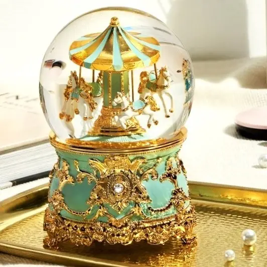 ODM Crystal Ball Musical Box For Gift Snow Globe carousel music box custom snowball manufacturer