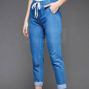 กางเกงยีนส์เอวกลางของผู้หญิงกางเกงย้อมพื้นต่ำสำหรับฤดูหนาวระบายอากาศได้ดีสไตล์ลำลอง - Product Image 2