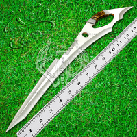 Couteau de chasse Bowie professionnel en acier D2, fabriqué sur mesure, avec étui en cuir, poignée ergonomique en corne de cerf, cadeau pour lui