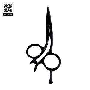 Matte Black Stainless Steel Offset Hair Cutting Scissors Ergonomic <b>Handle</b> Adjustable Tension Lightweight Barber Salon <b>Shears</b> - Product Image 5