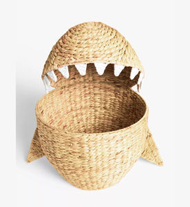 Wholesale Customized Hand-woven Kids Shark Water Hyacinth <b>Storage</b> <b>Basket</b> Nursery Room Kid <b>Toy</b> <b>Storage</b> <b>Basket</b> Made in Vietnam - Product Image 5