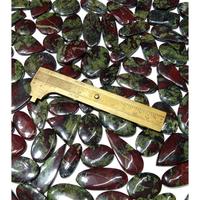 Cabochon de Jaspe Sang de Dragon Naturel Rouge Vert Pierre Semi-Précieuse Lisse Polie pour la Fabrication de Bijoux Vente en Gros