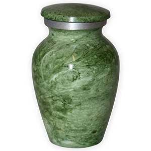 La urna de recuerdo de metal con acabado de mármol verde más popular para uso funerario, pedido a granel personalizado para Baby Memorial - Product Image 4