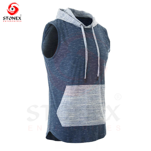 Mens Athletic Hooded Tank Top <b>Sleeveless</b> Gym <b>Hoodie</b> Fitness Bodybuilding Sportswear OEM Service Hot Sale - Product Image 2