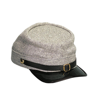 Gorra Kepi de algodón transpirable con trenza decorativa y botones laterales, perfecta para uniformes de moda o eventos de disfraces