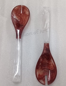 ชุดเซิร์ฟสลัดเรซินหลากสีดีไซน์เนอร์งานแฮนด์เมดใหม่2025ดีไซน์เนอร์สำหรับบ้านและห้องครัว - Product Image 2