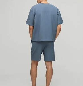 Conjuntos de camiseta para hombre al por mayor, cómodos, transpirables, manga corta, cuello redondo, ajuste Regular, secado rápido, ligero, ropa de verano, gris - Product Image 6