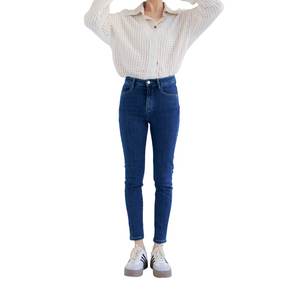 Pantalones pitillo de mezclilla ajustados superelásticos para mujer, ropa de calle térmica de lana de cintura media, estilo Formal para invierno - Product Image 1