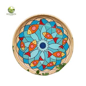 Colorful Handmade Wooden Fish <b>Ornament</b> Acrylic Painted Decorative Wooden Craft for Coastal Home and Gift Wholesale - Product Image 2