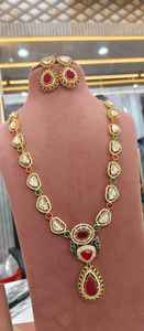Elegant Kundan Style Necklace <b>Set</b> Perfect for Engagements Bridal Charm Moissanite <b>Set</b> Classic Gold Look For <b>Women</b> And Girls - Product Image 3