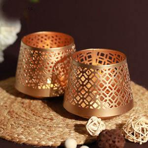 Pot de bougie en métal personnalisé fait à la main indien de restaurant et d'hôtel dans le nouveau pot de bougie de luxe de conception dans le prix de gros pour la décoration - Product Image 5