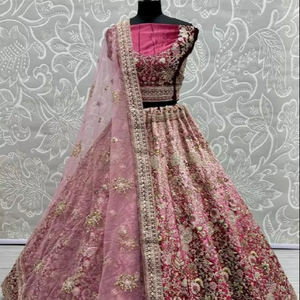 Vêtements de soirée Lehenga Choli avec broderie de fil - Product Image 1