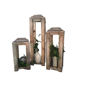 Vente directe d'usine jardin extérieur décors de maison Vintage décoratif mariage en bois ouragans lampe lanterne bougeoir - Product Image 1