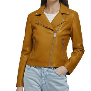 Chaqueta de Cuero Genuino de Primera Calidad para Mujer, Tejida, con Cierre, Hecha a Medida, Impermeable, de Alta Calidad y a la Moda - Product Image 3