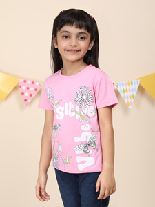 เสื้อยืดคอกลมสำหรับเด็กผู้หญิงทำจากผ้าฝ้ายแบบเท่ๆมีวิธีการพิมพ์ที่แตกต่างกัน100% - Product Image 5