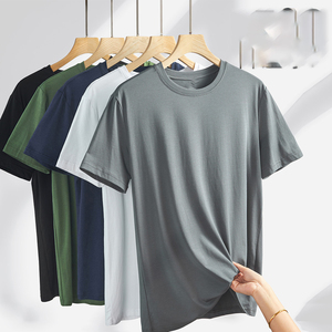 T-shirts d'été à manches courtes pour hommes, col en V, couleur unie, en coton et polyester, personnalisables, pour fabricants - Product Image 5