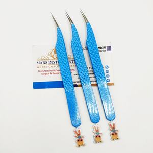 Pinzas para Extensiones de Pestañas de Muñecas Bratz de Color Azul, Agarre Perfecto, Punta Puntiaguda de 90 Grados, Acero Inoxidable Sólido - Product Image 2
