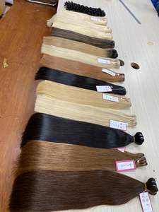 Trama de cabello virgen brasileño Remy 100%, extensión de cabello liso/ondulado/rizado alineado con cutícula de 10-28 pulgadas - Product Image 2