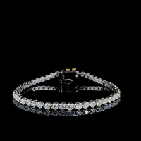 Pulsera de Pareja Moderna Vala Brothers B-4, Joyería Fina, Chapada en Oro Blanco de 14K, Ajustable, con Diamante Cultivado en Laboratorio