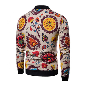 Chaqueta de bombardero con estampado de sublimación de diseño personalizado de invierno 2024 para hombres 100% poliéster OEM moda informal a prueba de viento - Product Image 2