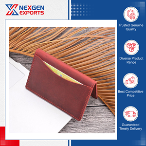 Porte-cartes de crédit en cuir véritable de qualité supérieure, style vintage, blocage RFID, disponible en gros, fiable - Product Image 3