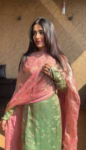 เสื้อทำงานปักลำดับที่สวยงามและ pent กับ dupatta - Product Image 5